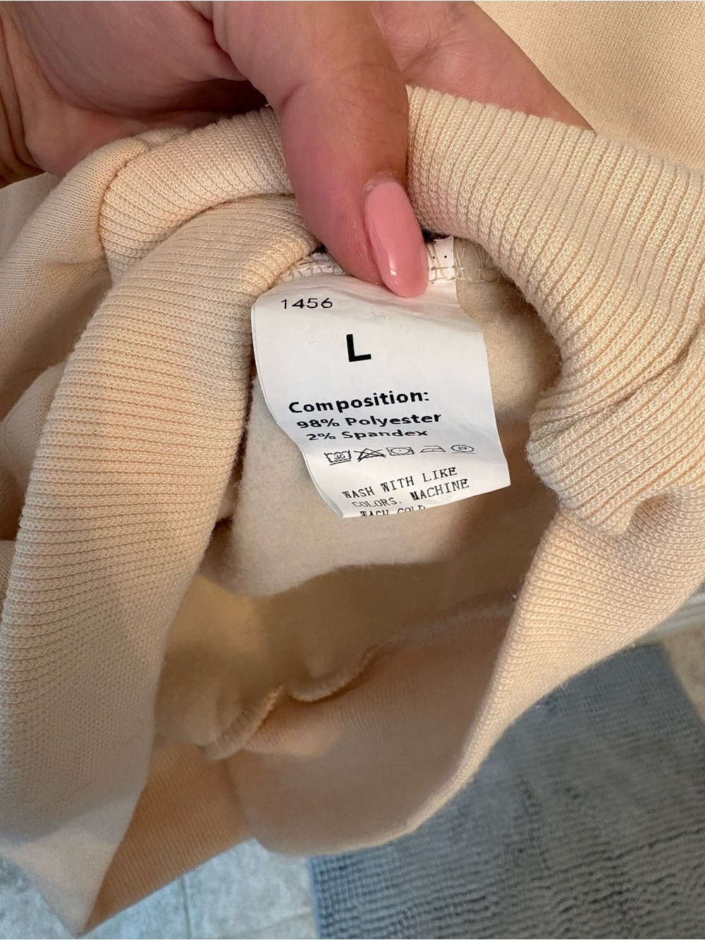 Cream Crewneck Sweatshirt with Rainbow 'SOCIAL' Embroidery - Unbranded - Picture 4 of 5